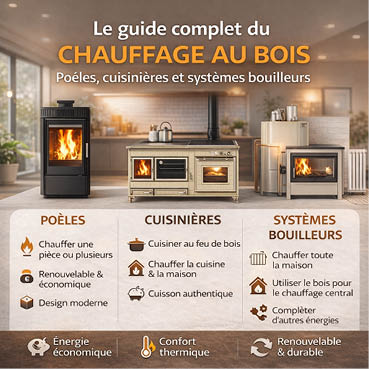 Le guide complet du chauffage au bois : poêles, cuisinières et systèmes bouilleurs